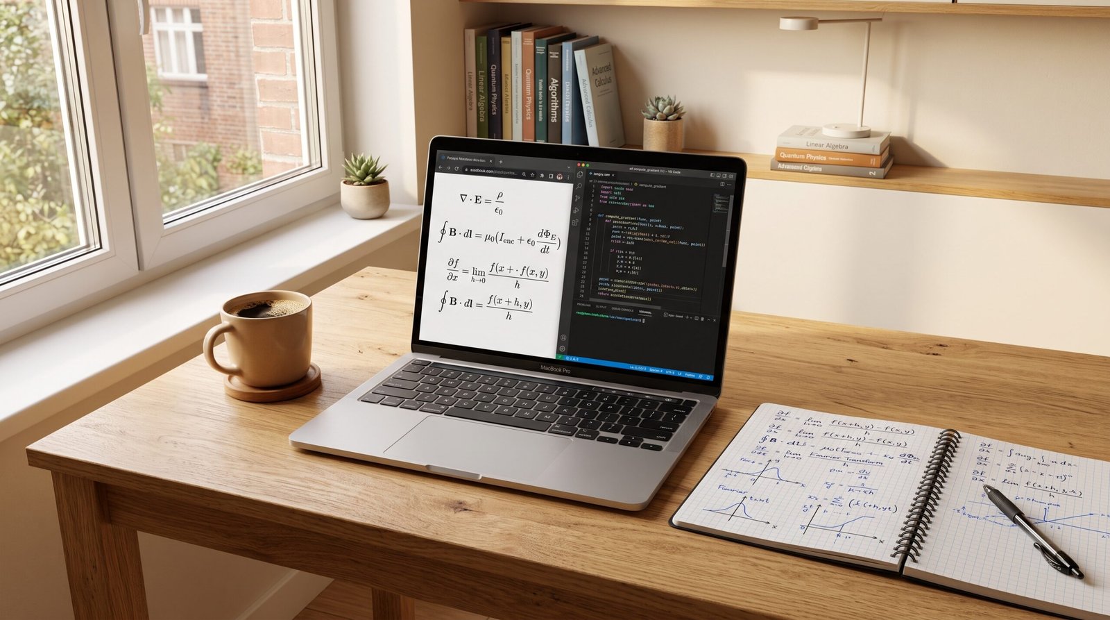Laptop displaying mathematical formulas and conversion tool